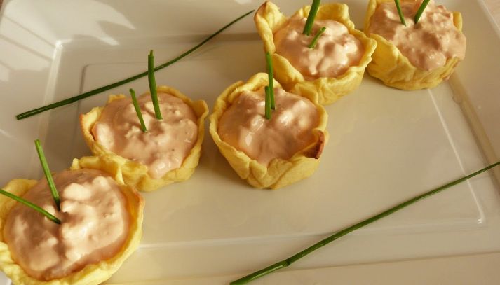 Canapè con crema di granchio