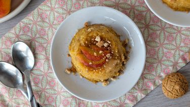 Piattino con sformatino di pesche