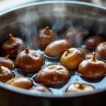 La preparazione delle castagne