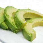 closeup of fresh avocado slices