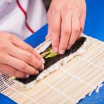 prepare japanese sushi rolls