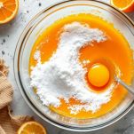 L'unione di uovo e succo di arancia