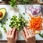 verdure affettate per chirashi