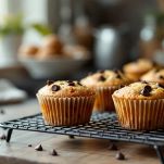 Muffin con gocce di cioccolato pronti