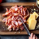 La preparazione del prosciutto e del formaggio
