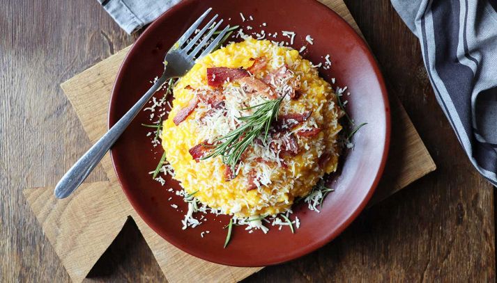 Risotto alla zucca e pancetta