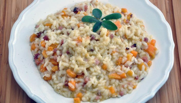 Risotto alla zucca e speck