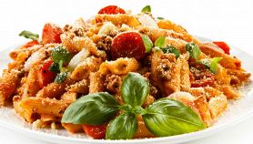 Pasta salsiccia e funghi e piselli