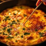 Prova dello stecchino per verificare la cottura della frittata di asparagi in forno