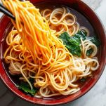 L'aggiunta degli spaghetti e delle alghe