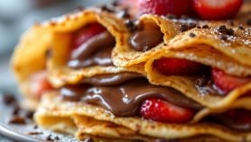 particolare delle crepes in bottiglia