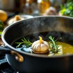 Olio e aglio in padella