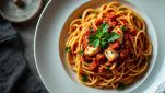 Spaghetti al ragù di pesce misto