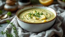 Crema verde liscia servita in ciotola