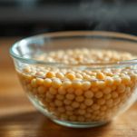 soia in ammollo per fare gli hambuger vegetali