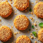 hambuger di soia coperti con il pangrattato