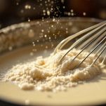 llievito e zucchero mescolati nel latte