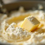 burro e farina in una ciotola