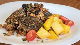 Spugnole al forno con ripieno di patate e carne