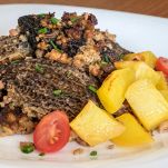 Spugnole al forno con ripieno di patate e carne