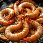 gamberoni in padella sfumati con il vino bianco