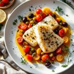 merluzzo alla pizzaiola con pomodoro e olive