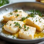 filetti di merluzzo in una padella