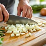 Asparagi tagliati a rondelle.