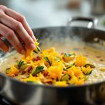 Fiori di zucca in cottura