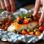 Cartoccio pronto per essere chiuso.