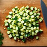 cubetti di zucchine pulite