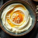 crema di uova con spezie e pecorino