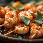 Gamberoni sugli spiedini