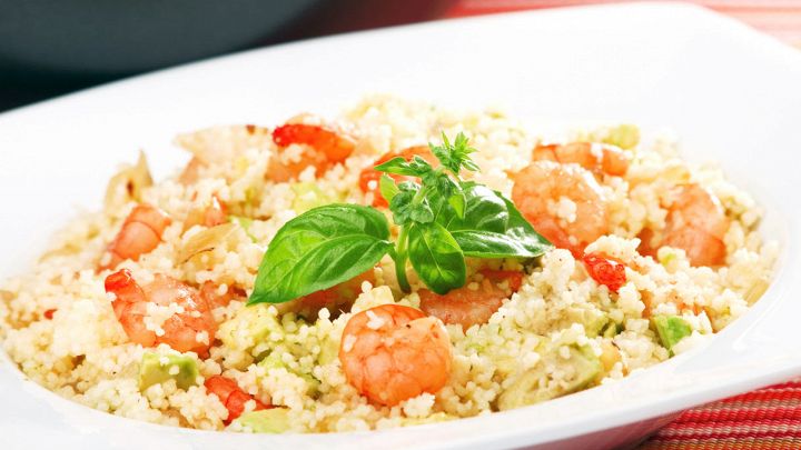 Cous cous con gamberi e pistacchi