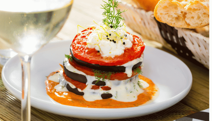 Torretta di melanzane e mozzarella