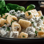 Rigatoni ricotta e basilico