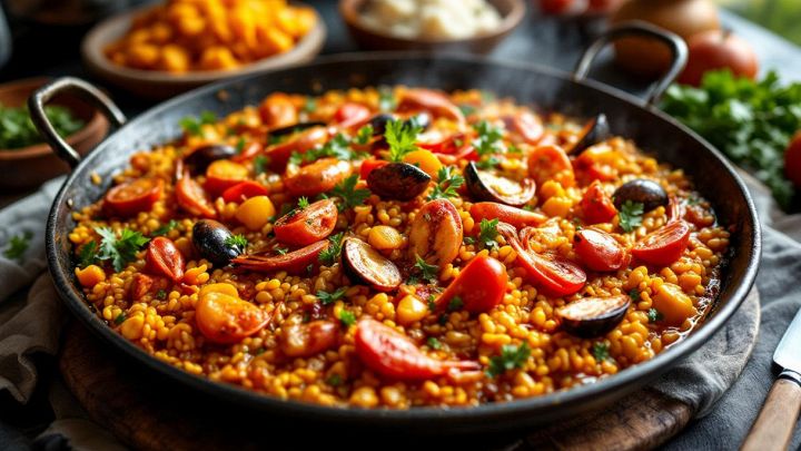 paella algherese pronta da gustare