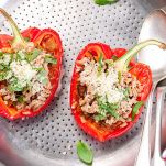 Peperoni ripieni di farro e verdure