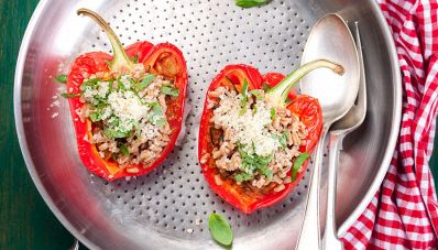 Peperoni ripieni di farro e verdure