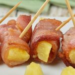 Bocconcini di ananas e pancetta saltati in padella