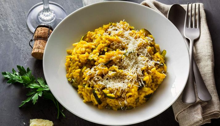 Risotto zucchine zafferano e menta