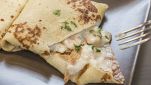 Crespelle con gamberi al forno