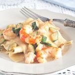Lasagnette con gamberi e zucchine