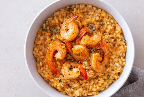 Risotto ai gamberi e pepe rosa