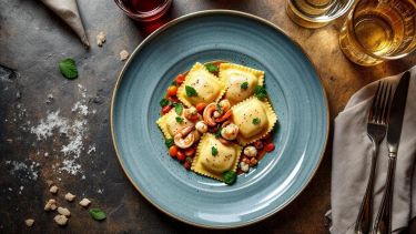 Ravioli con ripieno di pesce
