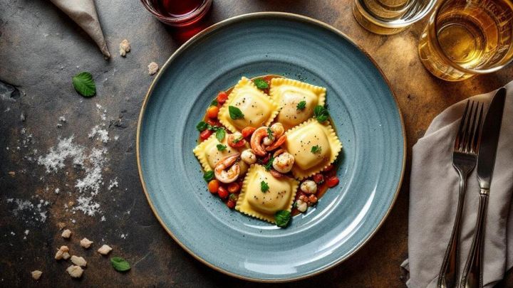 Ravioli con ripieno di pesce