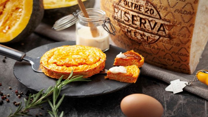 Flan di zucca con crema di Grana Padano Riserva