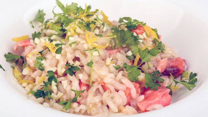 Risotto salmone e agrumi