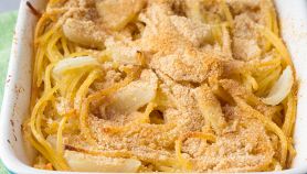 Timballo di spaghetti al forno con finocchi