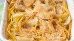 Timballo di spaghetti al forno con finocchi